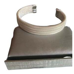 Rhodium Plated Mesh Cuff Bracelet Silver Tone Jewelry Women